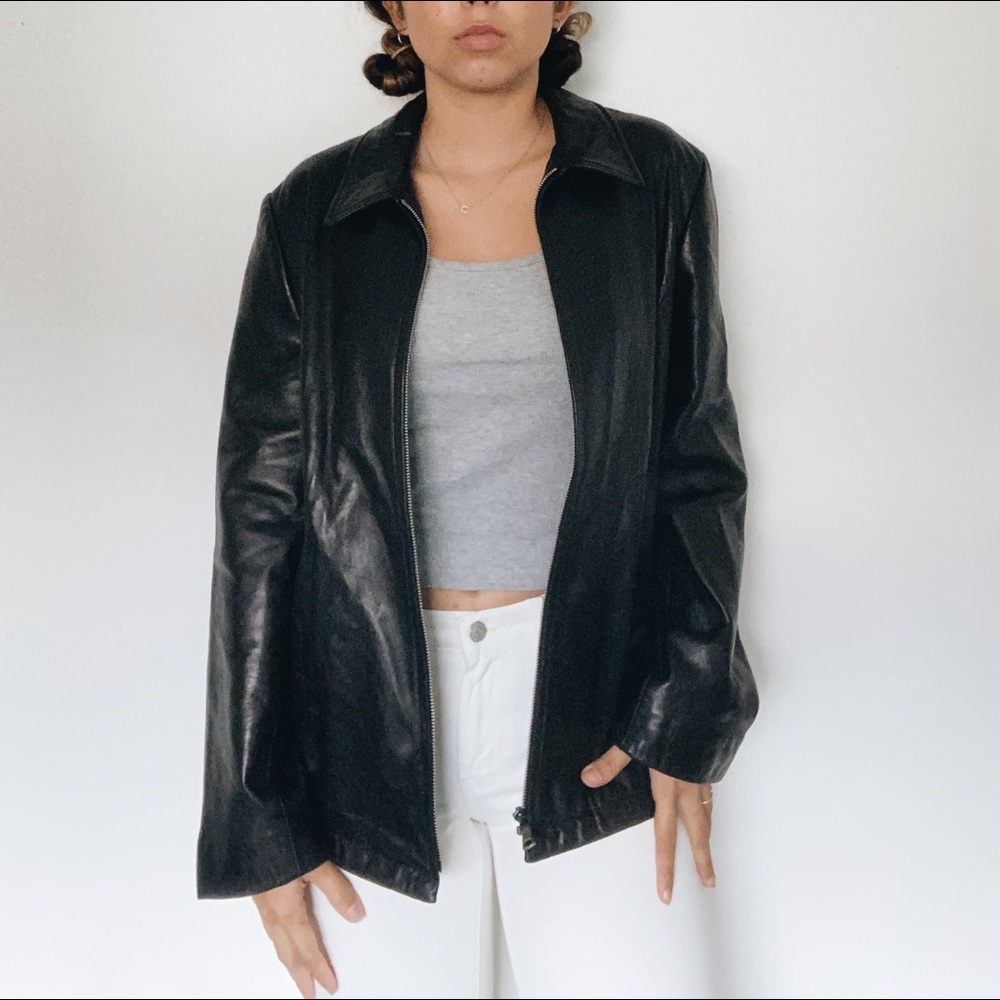 Banana Republic genuine leather zip up